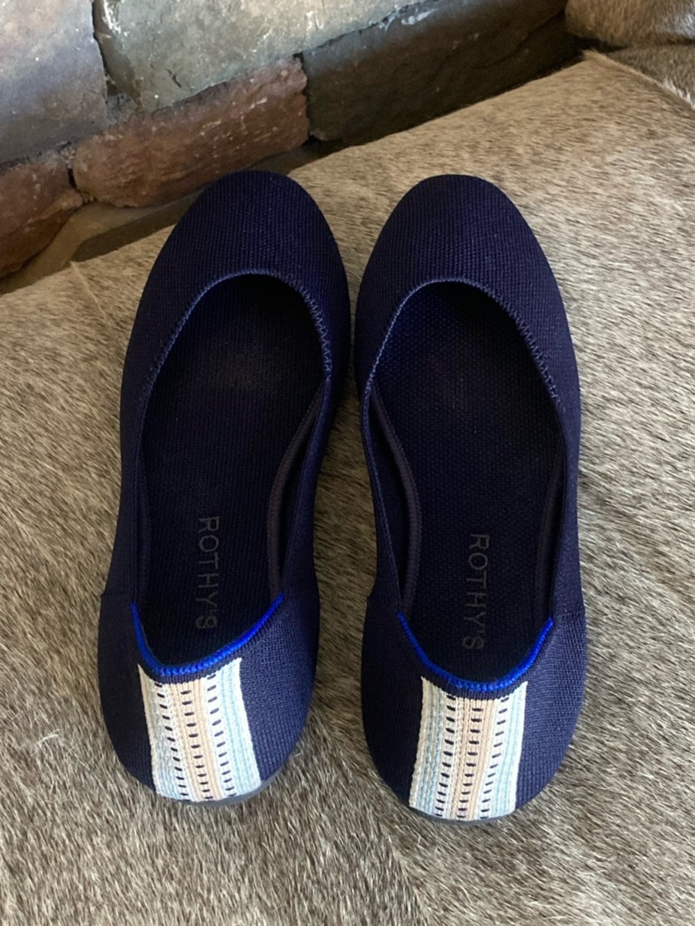 Rothy’s The Square Navy Ballet Flat Slip On Loafer - Picture 4 of 12